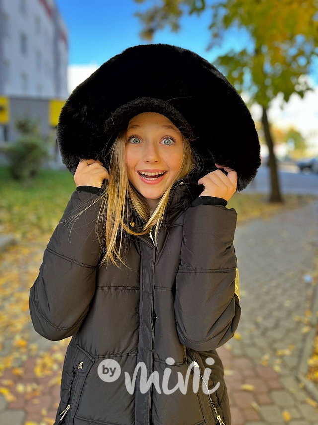 Zimní kabát Lucky girl černý