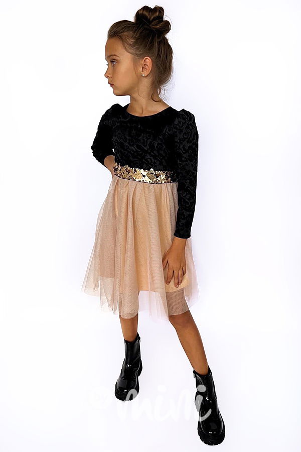 PREMIUM slavnostní šaty s béžovou tylovou sukní