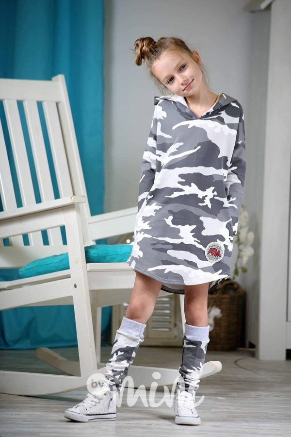 Sporty dress grey army