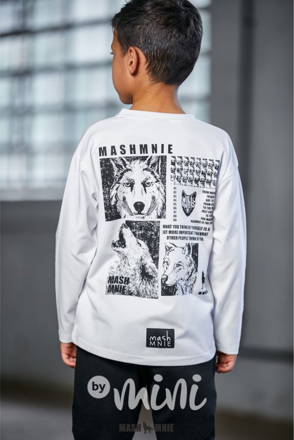 Mash Mnie longsleeve triko WOLF bílé