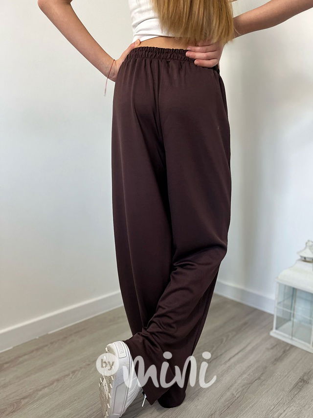 Volné relax kalhoty MIU chocolate