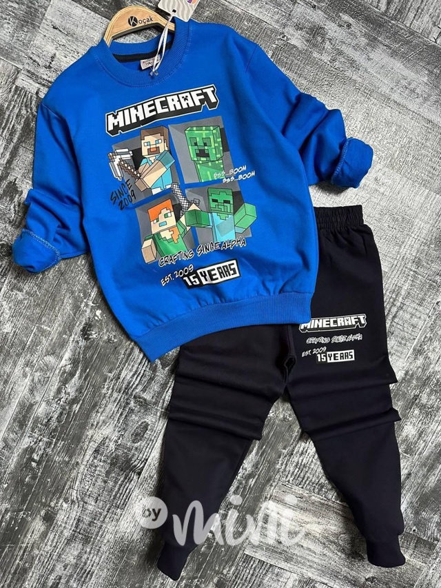 Minecraft oteplená souprava blue