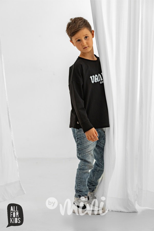 All for kids biker soft denim jeansy blue