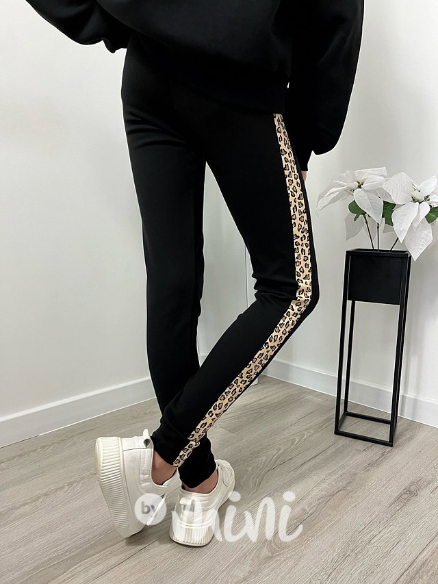 Zateplené legíny black/leopard