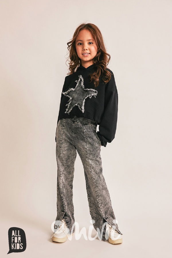 All for kids denim star mikina černá