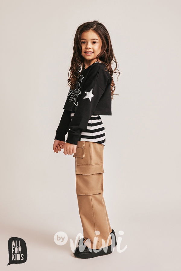 All for kids cargo široké kalhoty beige