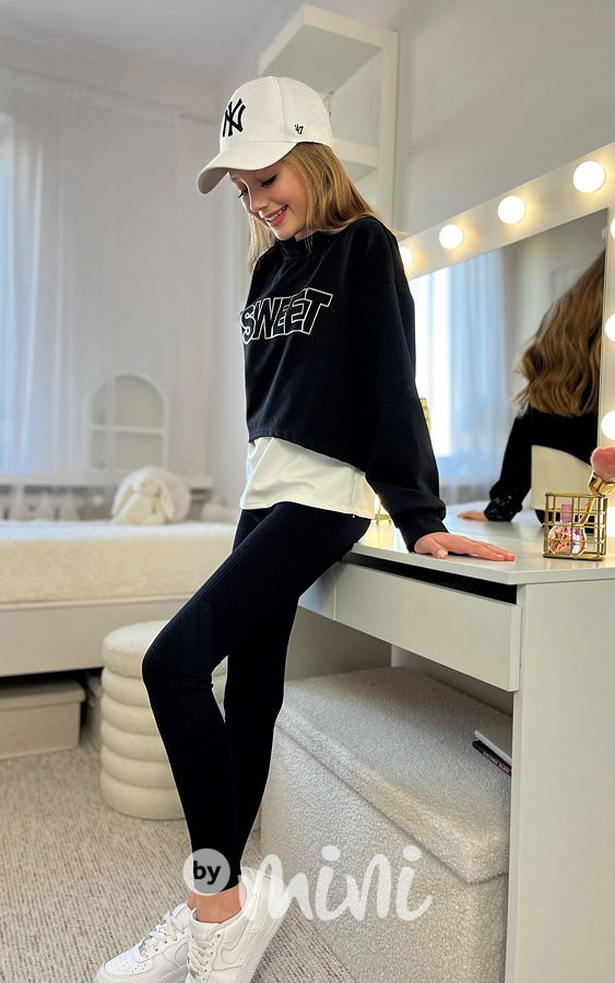 SWEET blůzka + tílko black/white