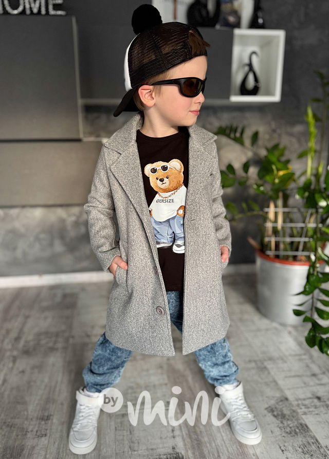 Chlapecký flaušový kabát grey