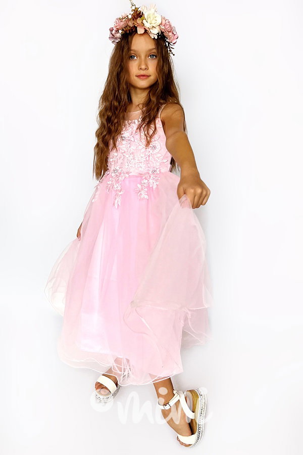 LUXURY dlouhé slavnostní šaty PINK