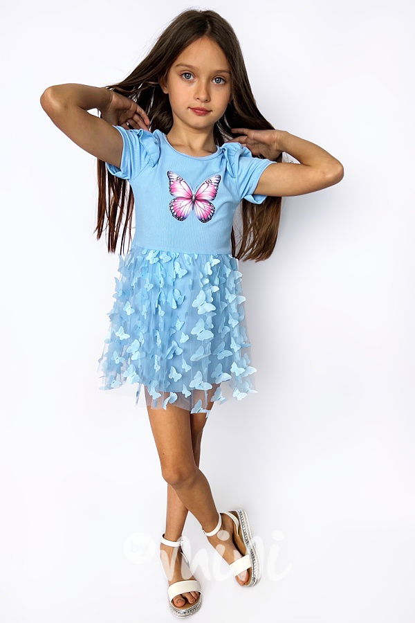 BUTTERFLY šaty modré