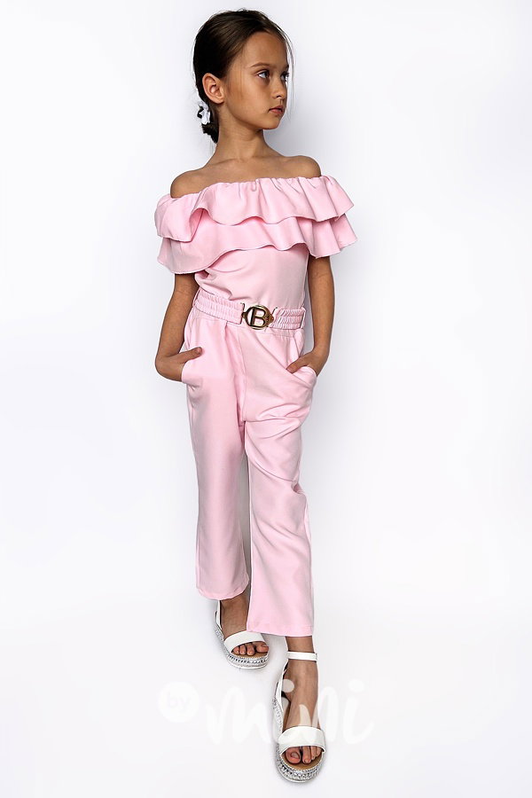 Elegantní overal s páskem pink