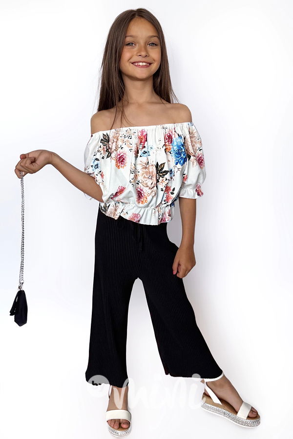 Letní plisovaný set s kabelkou black