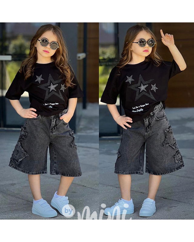 STARS denim summer set black