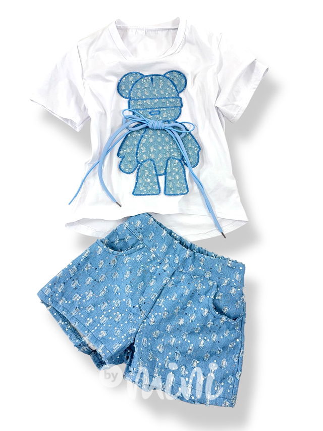 Denim teddy letní set