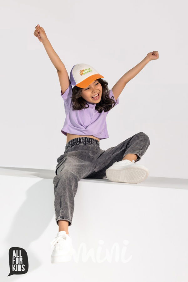 All for kids soft denim barel jeans ice black