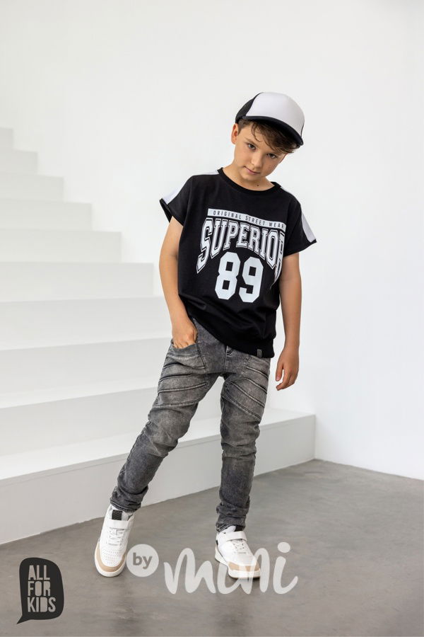 All for kids biker jogger jeansy ice black