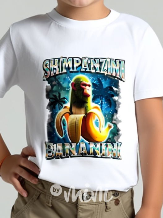 Shimpanzini Bananini triko bílé