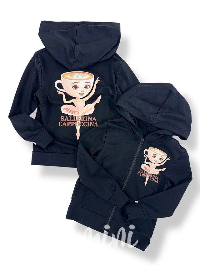 Ballerina Cappuccina mikina zip černá