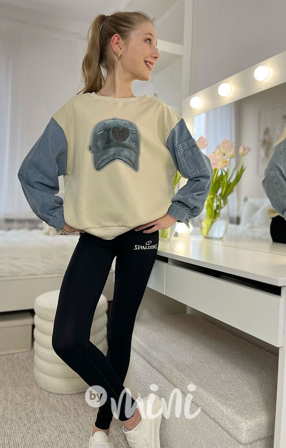 DUO mikina cream/denim