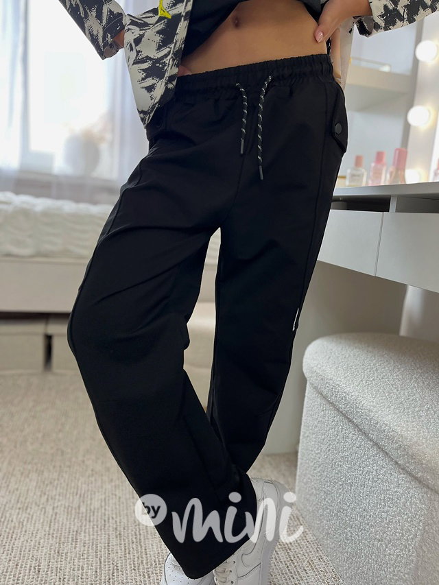 FASHION maxi volné lounge tepláky černé