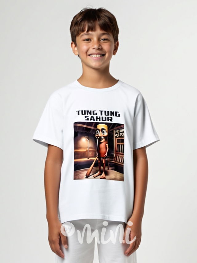 Tung tung tung Sahur triko bílé