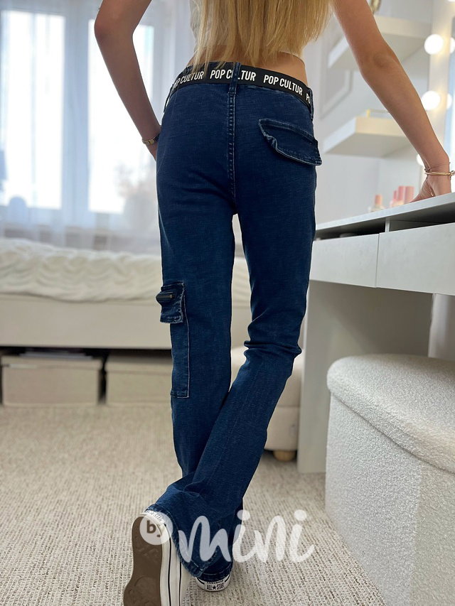 Slim denim zvonáče s páskem
