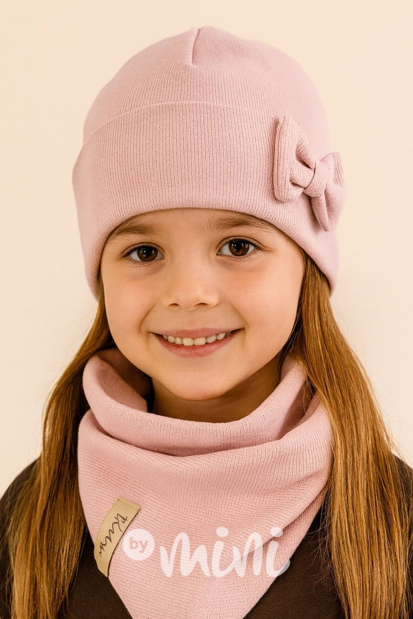 Mašličková čepice + šátek PINK
