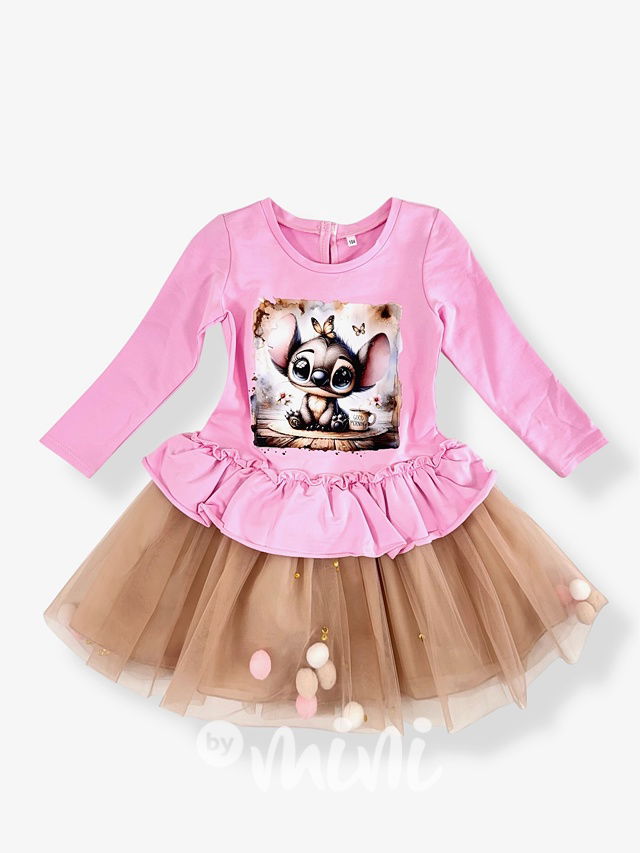 STITCH luxury tylové šaty s pompony