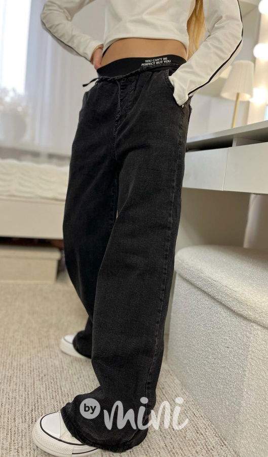 Zateplené volné dark džíny Unique