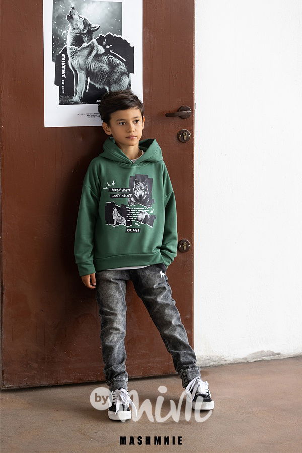 Mash Mnie mikina WOLF green