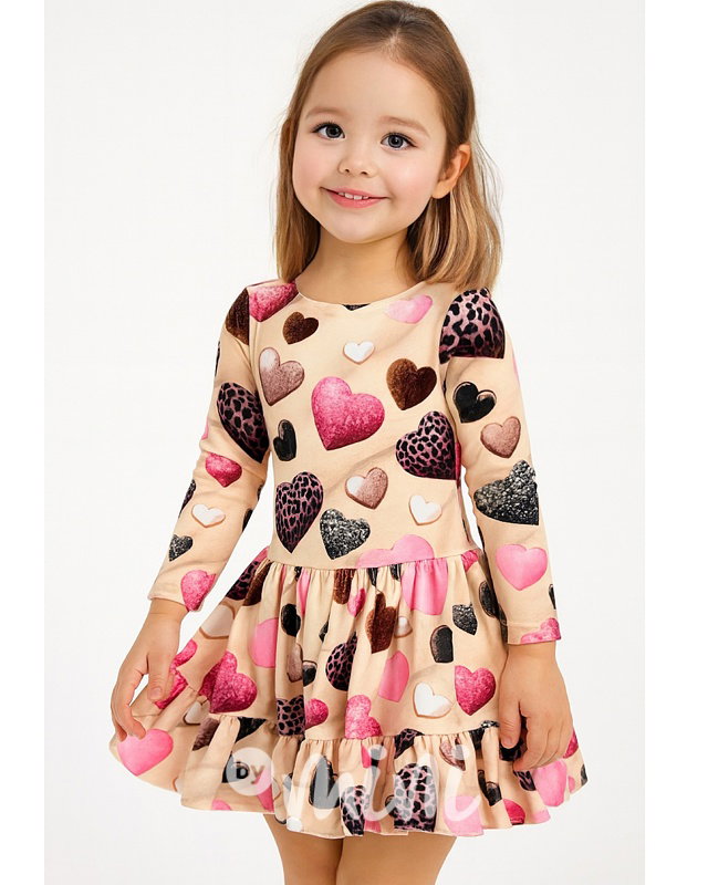 Soft velur šaty HEARTS