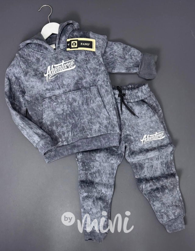 Adventure zateplená souprava acid wash dark