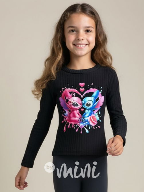 STITCH teplá blůzka černá