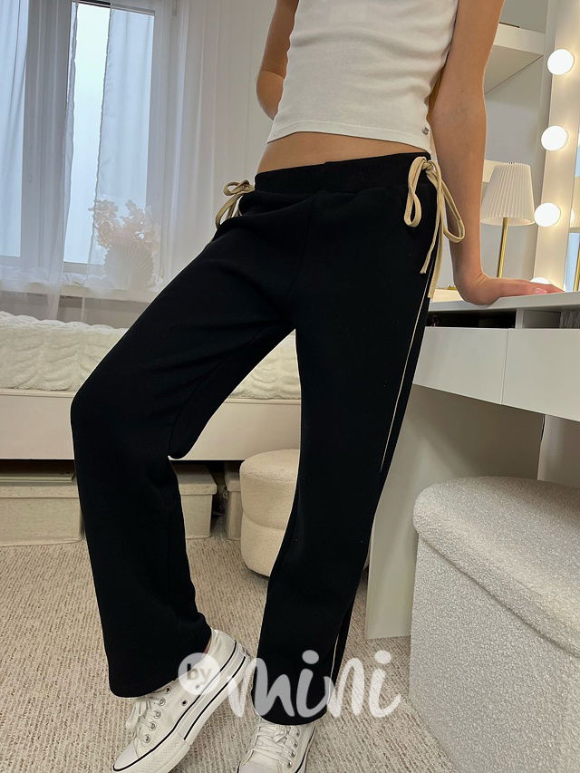 Thermo široké kalhoty černé