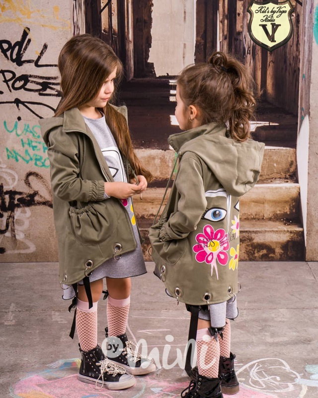 Luxury EYES khaki parka