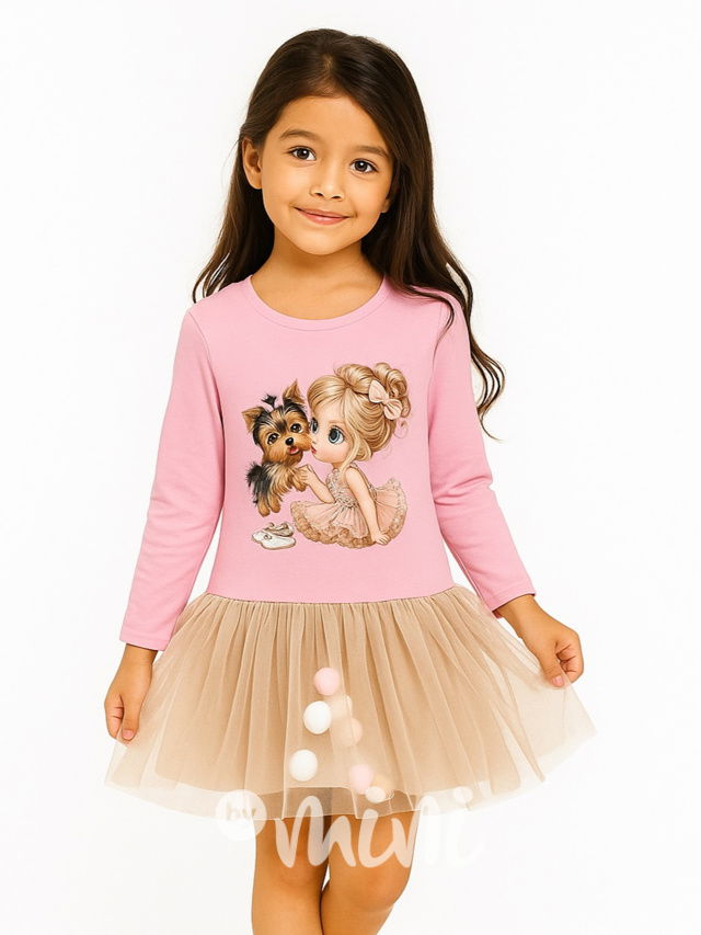 Sweet luxury tylové šaty s pompony