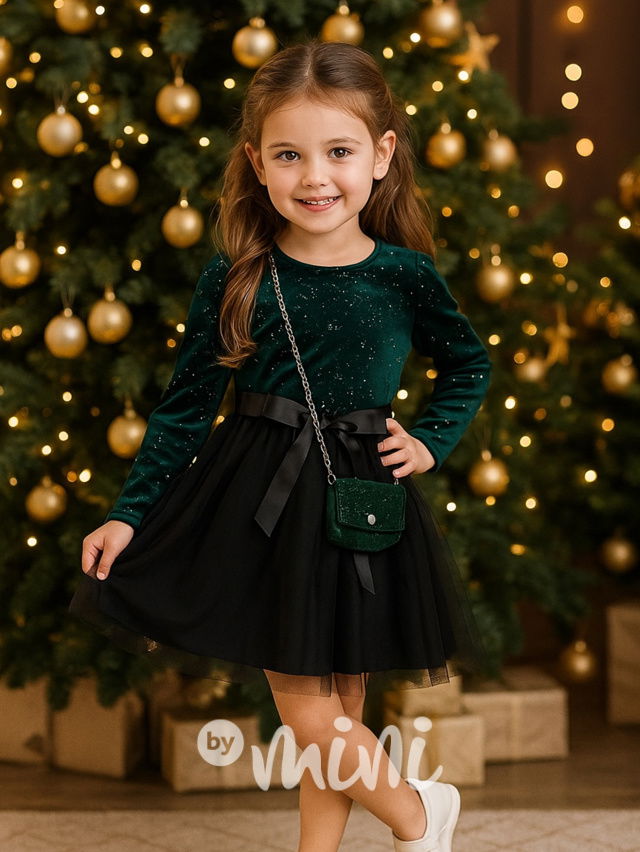 Smaragdové GLOW šaty s kabelkou