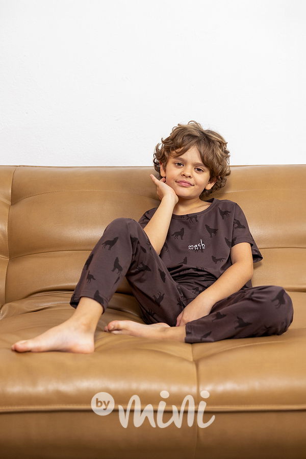 Mash Mnie pyžamo WOLF chocolate