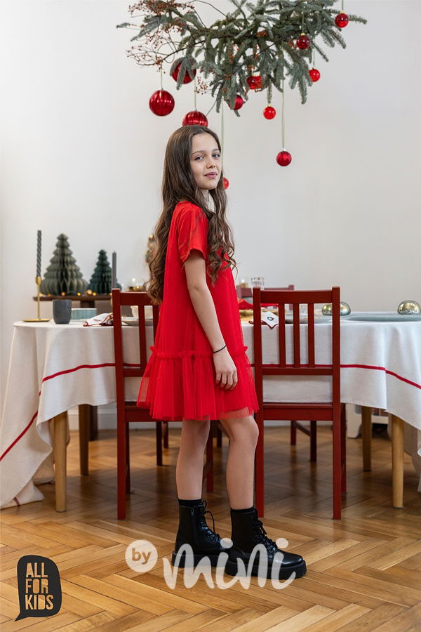 All for kids tylové šaty červené