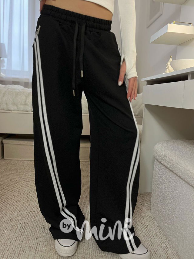 Fashion lounge volné tepláky černé