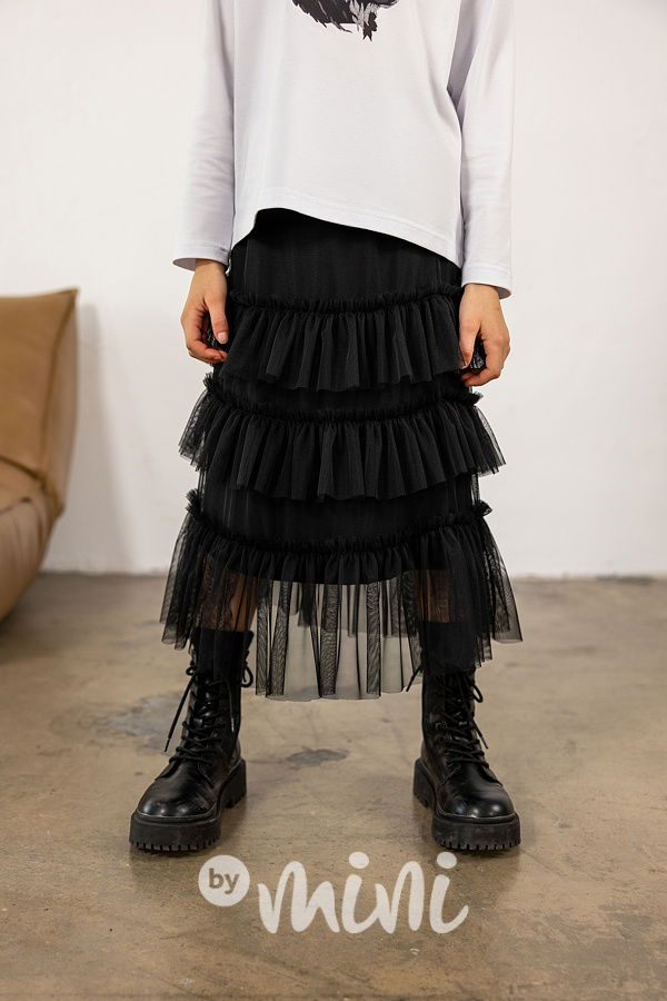 Mash Mnie midi tylová sukně černá