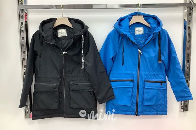 Přechodová parka modrá