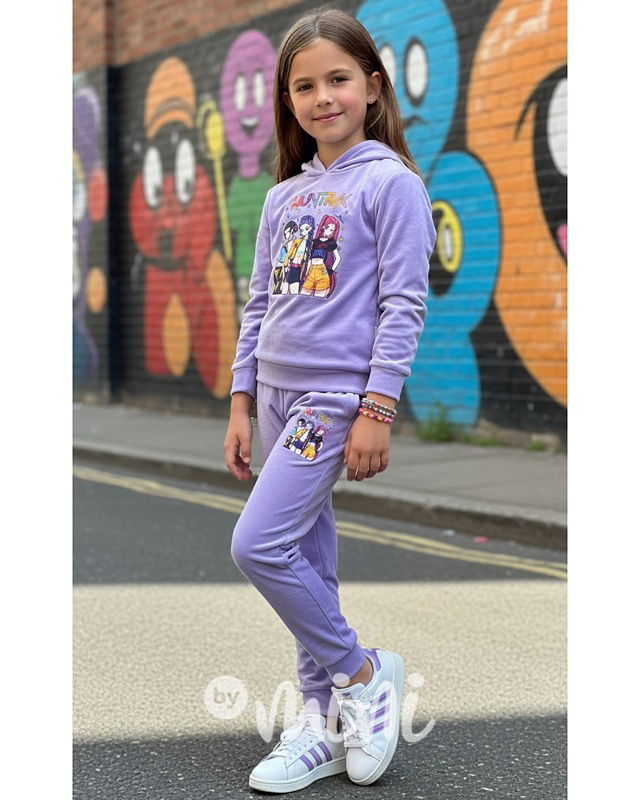 Huntrix soft velur souprava fialová