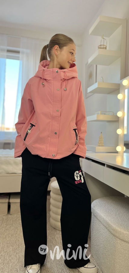 Jarní oversize bunda růžová