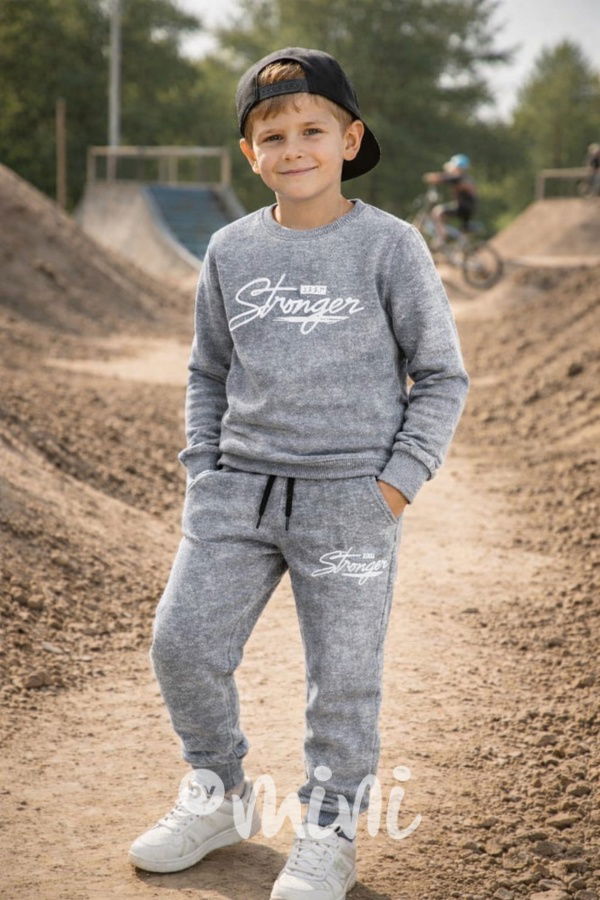 Stronger tepláková souprava melange grey