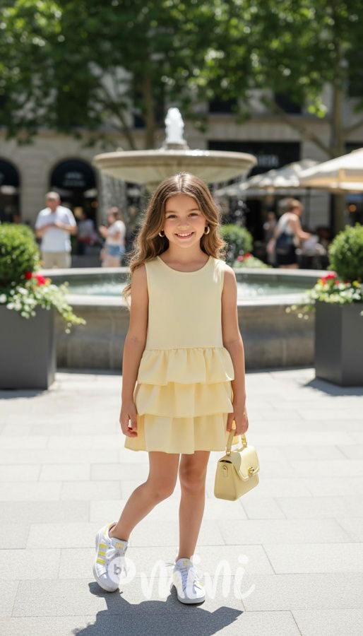 Šaty s vrstvenou sukní sunshine