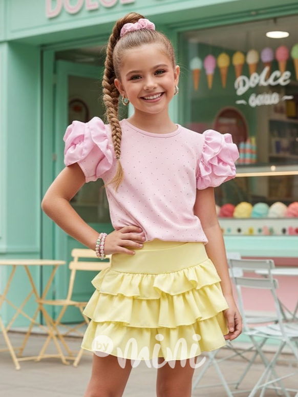 Růžová blůzka s kamínky ROSE