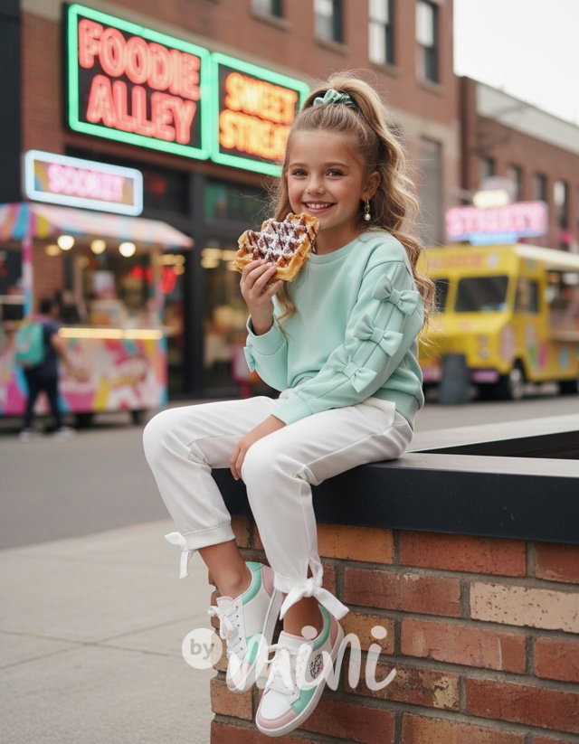 Mašličkové kalhoty bílé