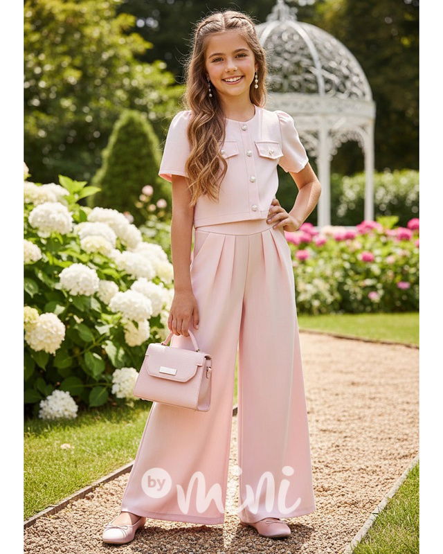 Pudrově růžový komplet