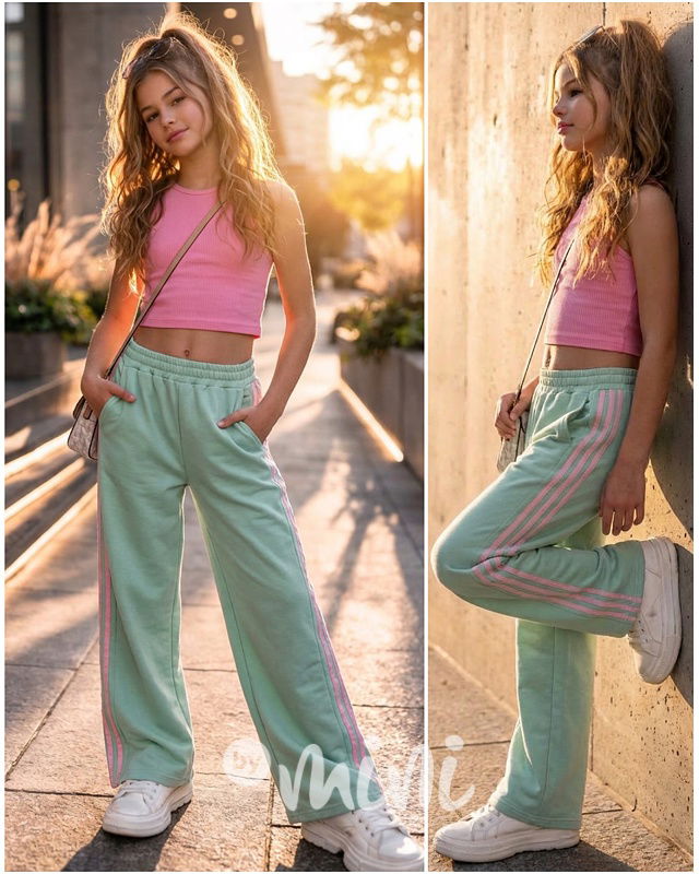 Sporty tepláky s pruhy MINT